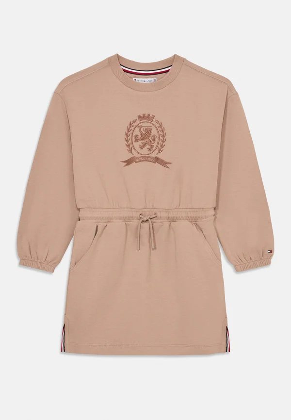 TONAL CREST DRESS - Strickkleid - malted milk