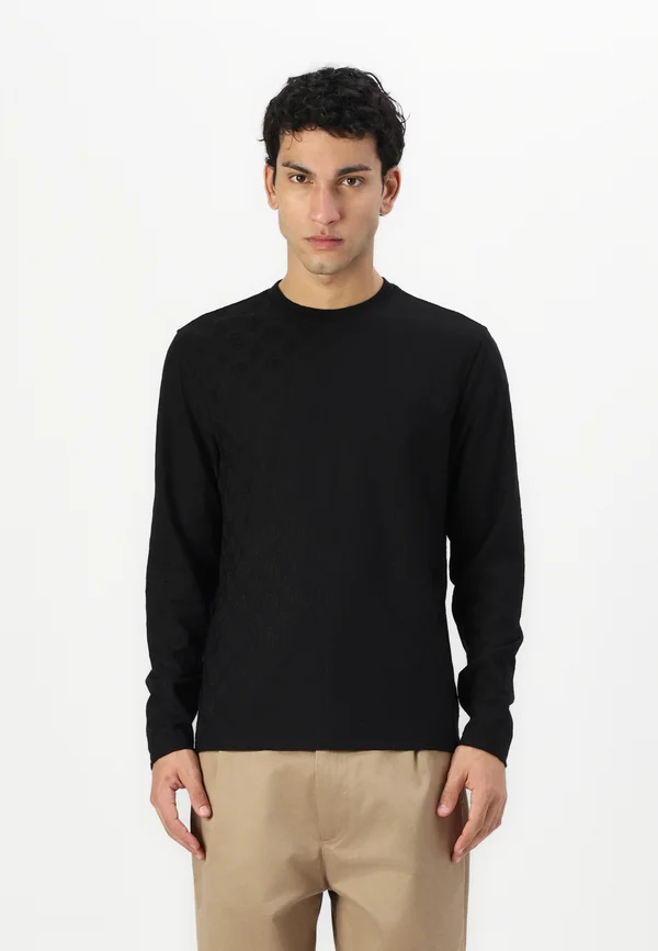 TONAL PEONY - Strickpullover - jet black