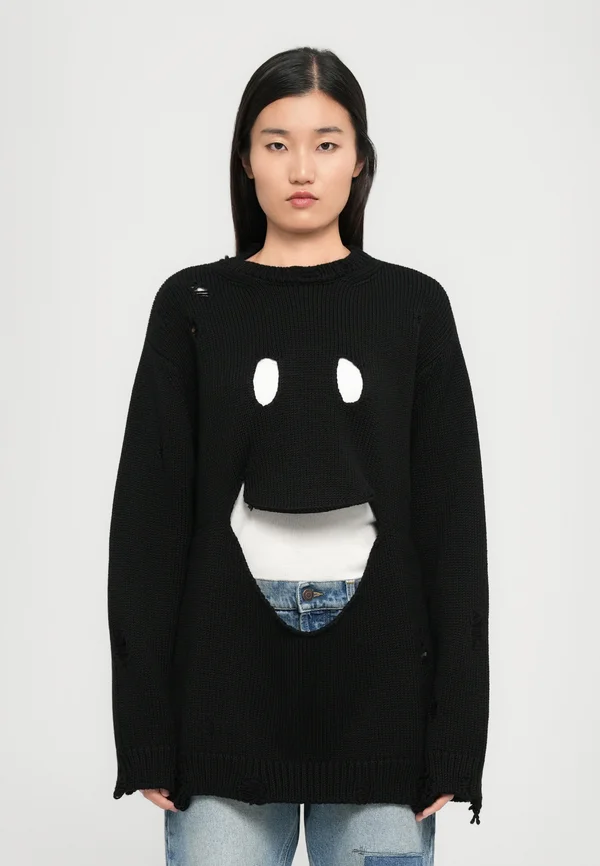 TOO HAUTE TO HANDLE CREW WITH CUT OUTS - Strickpullover - nero