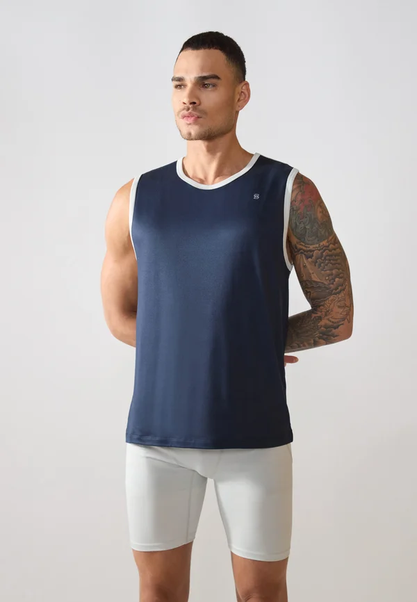 Top - dark blue,grey