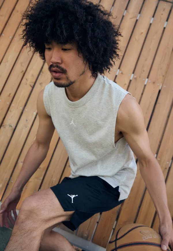 Top - grey heather/white