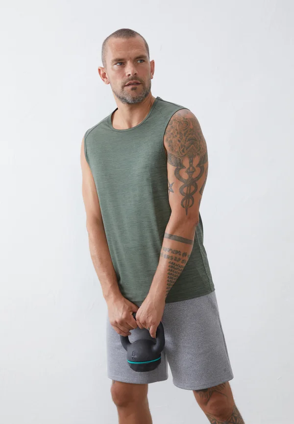 Top - mottled dark green