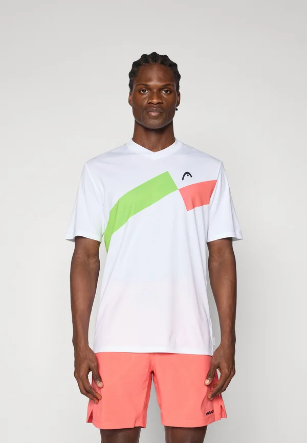 TOPSPIN MEN - T-Shirt print - white/pink/green