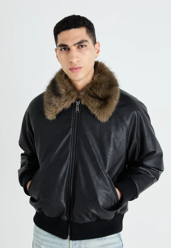TORY BOMBER JACKET - Kunstlederjacke - black