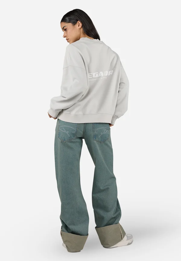 TORY LOGO OVERSIZED SWEATER - Sweatshirt - washed pure grey