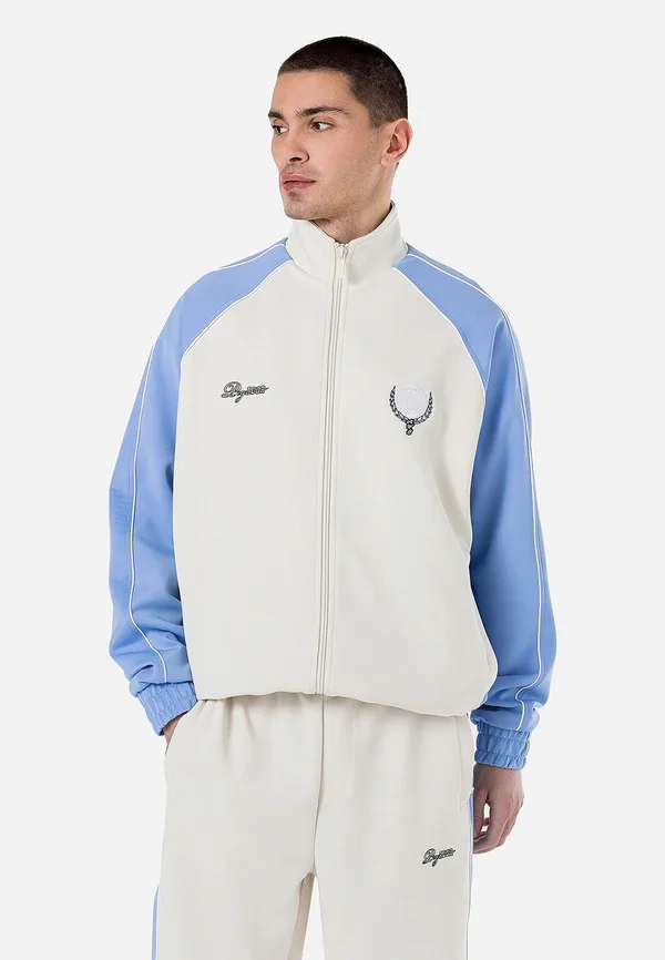 TRACK JACKET - Sweatjacke - warm white/spring blue