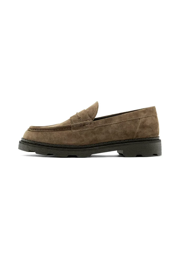 TRACK - LOAFERS WITH PENNY STRAP - Slipper - brown