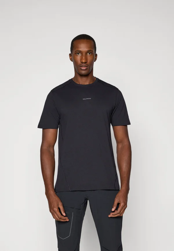 TRACKLINE TEE - Sport T-Shirt - deep black