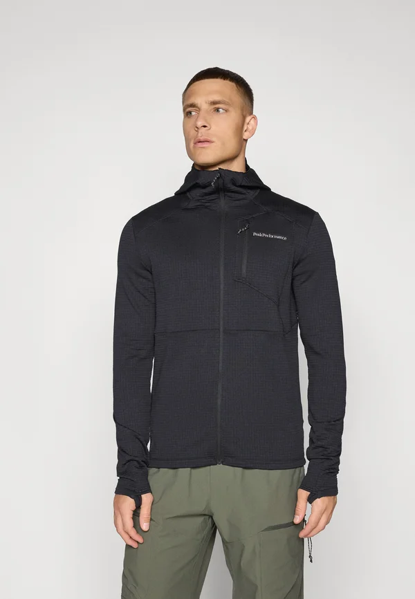 TRAIL POLARTEC ZIP HOOD - Sweatjacke - black
