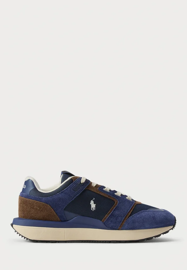 TRAIN 89 V2 SUEDE-PANELED SNEAKER - Sneaker low - newport navy/chocolate brown