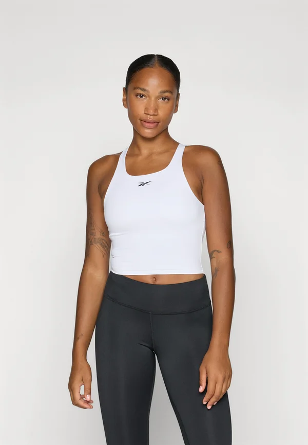 TRAIN ASYMMETRICAL STRAP TANK - Top - white