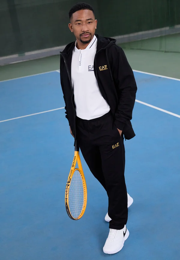 TRAIN CORE TRACK SUIT HOODIE SET - Trainingsanzug - black/gold