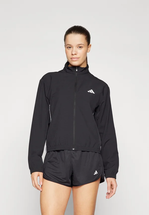 TRAIN ESSENTIALS 3 STRIPES WARM UP - Trainingsjacke - black/white