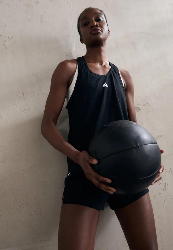 TRAIN ESSENTIALS MINIMAL BRANDING RACERBACK - Top - black