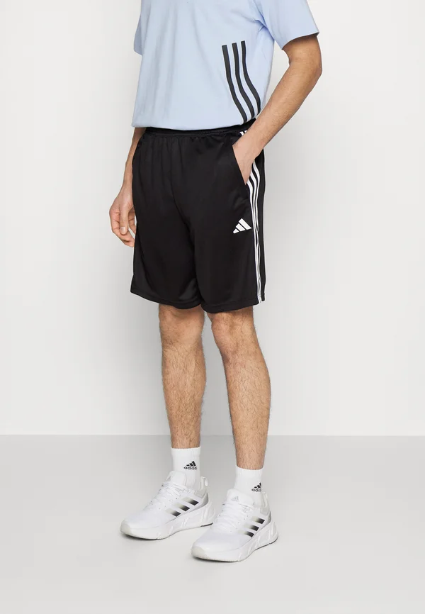 TRAIN ESSENTIALS STRIPES - Kurze Sporthose - black/white