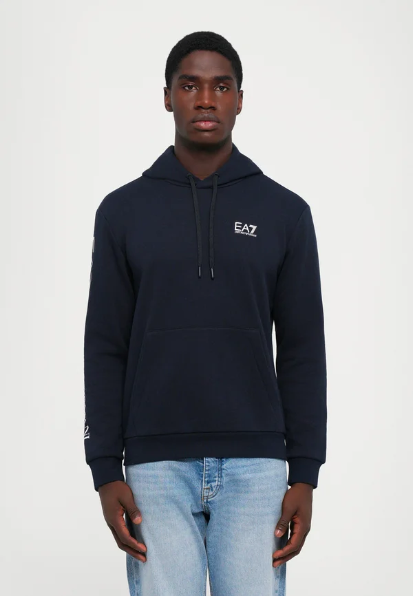 TRAIN LOGO SERIES HOODIE EXTENDED - Kapuzenpullover - armani blue/white