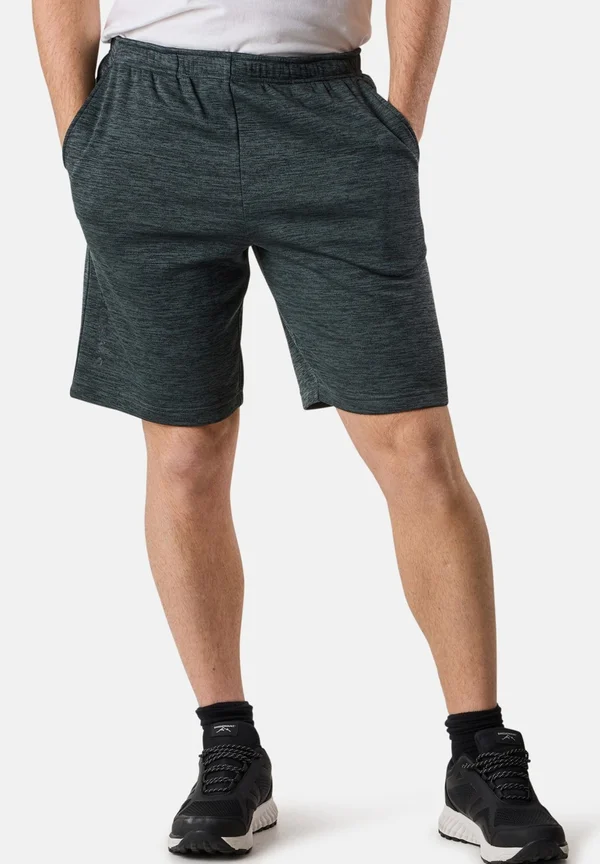 TRAINING LOGO - Kurze Sporthose - dusty green melange charcoal melange