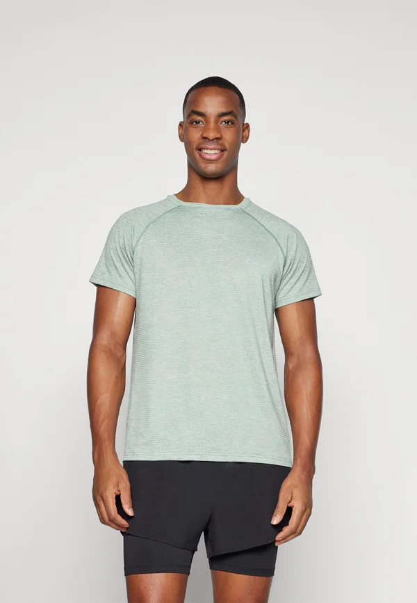 TRAINING MEN - Sport T-Shirt - light faded moss melange