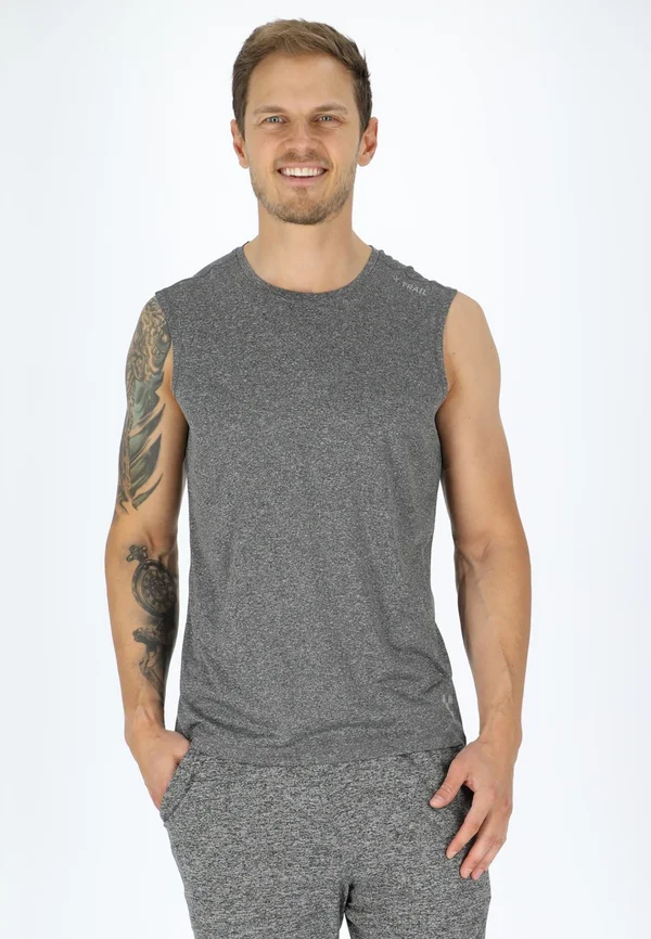 TRAINING SINGLET - Top - charcoal melange