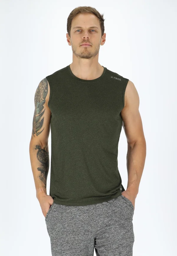 TRAINING SINGLET - Top - olive melange