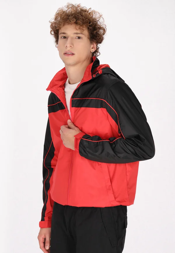 Trainingsjacke - rot schwarz