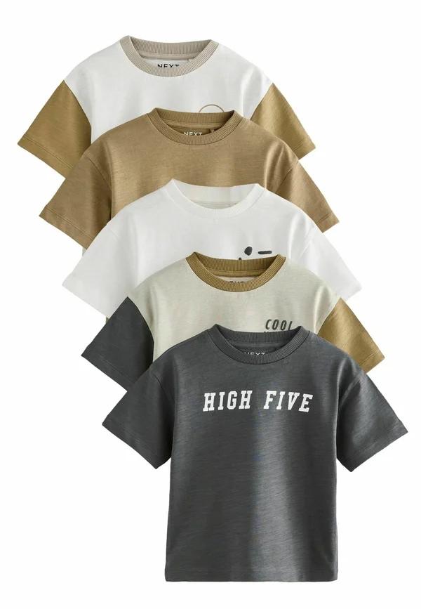 TRANSPORT SHORT SLEEVE FIVE PACK  - T-Shirt print - multi neutral slogan