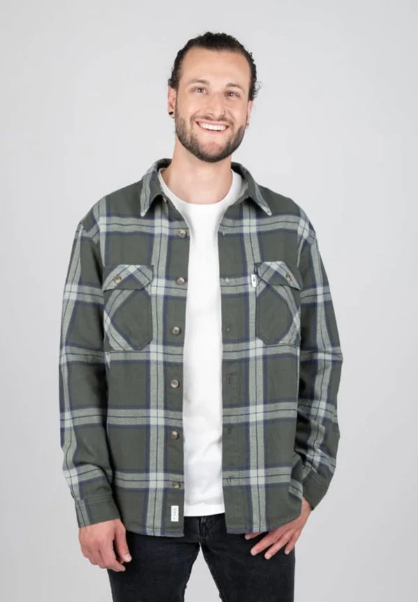 TREEPLANTER CHECK - Leichte Jacke - ash green-navy