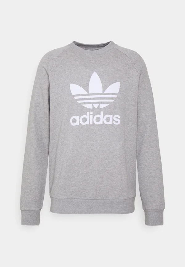 TREFOIL CREW - Sweatshirt - medium grey heather/white