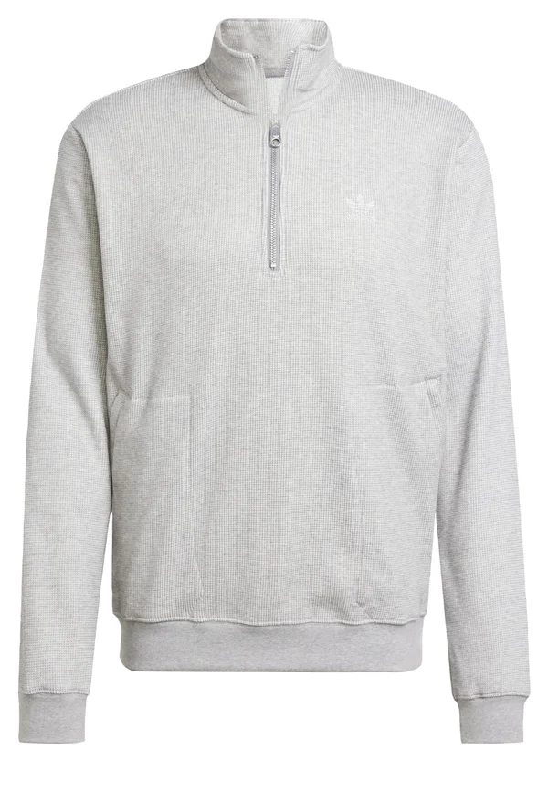 TREFOIL ESSENTIALS WAFFLE 1/2 ZIP - Sweatshirt - medium grey heather