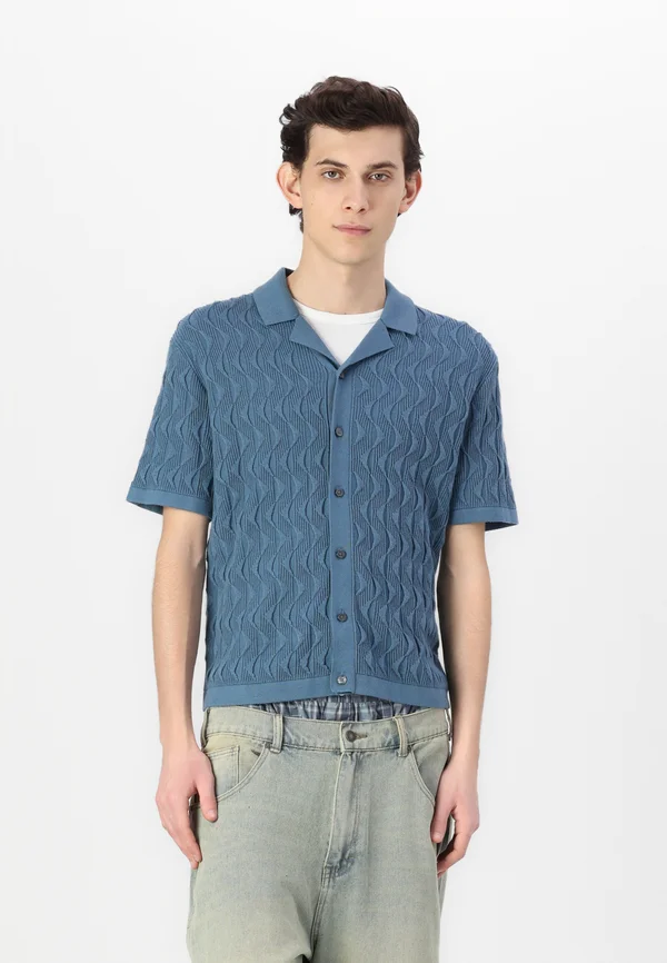 TRIANGLE STITCH SWOLO - Strickjacke - aegean blue