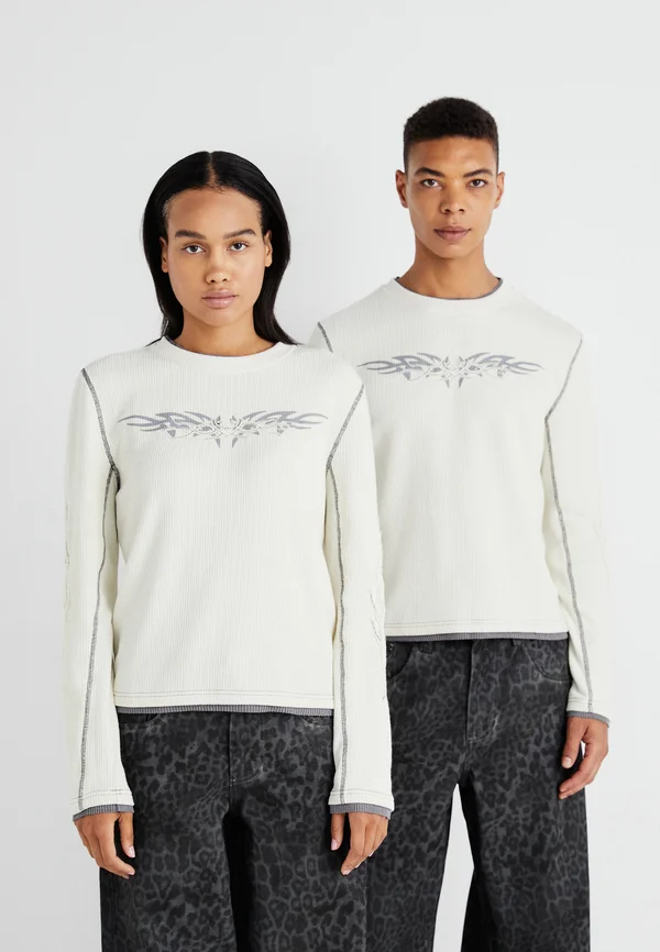 TRIBAL APPLIQUE UNISEX - Strickpullover - white