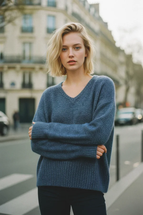 TRINA LS - Strickpullover - bering sea melange