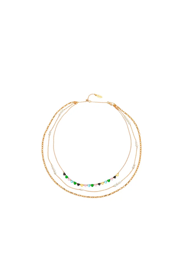 TRIPLE CRISTALES CORAZON SET - Halskette - oro