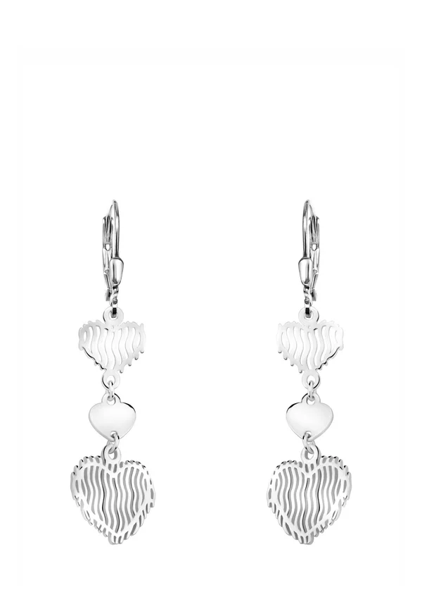 TRIPPLE HEART - Ohrringe - silver coloured