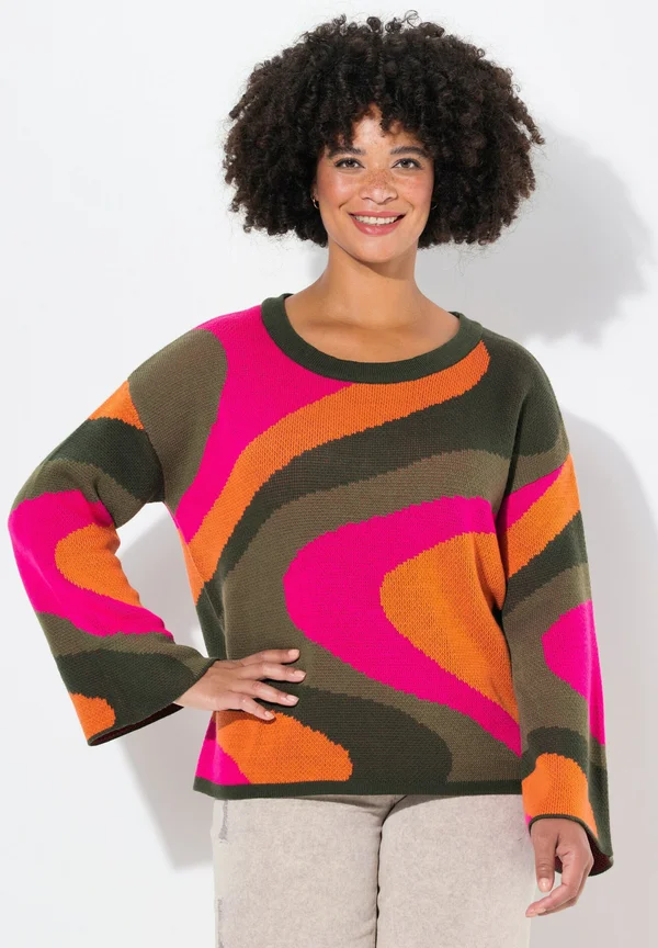 TROMPETENÄRMEL - Strickpullover - reed green