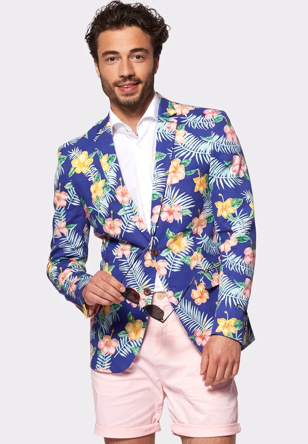 TROPICAL FLOWERS - Sakko - blue