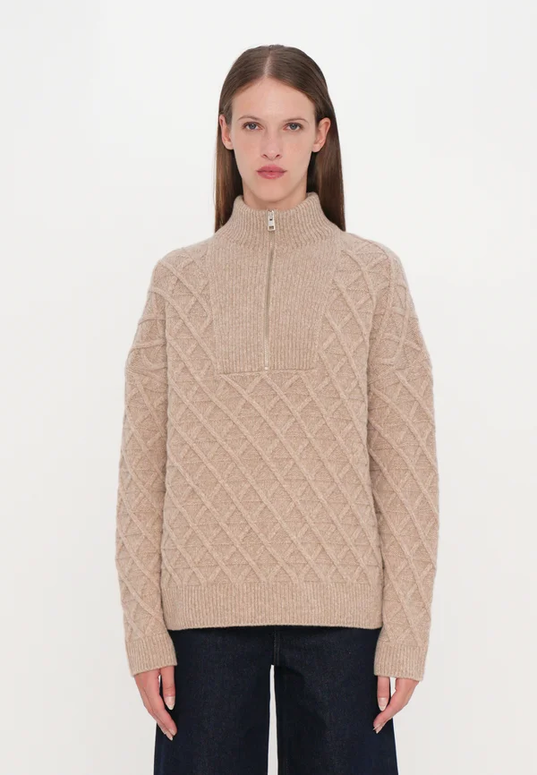 TROYER LONGSLEEVE - Strickpullover - clay beige