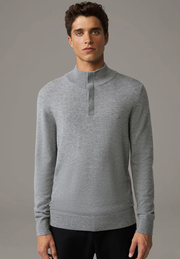 TROYER LUKA - Strickpullover - grau meliert