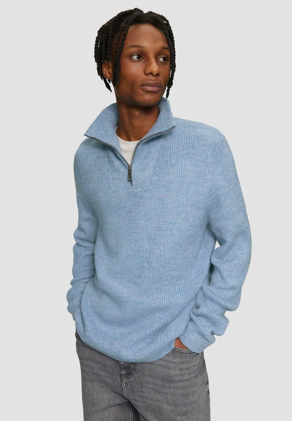 TROYER MIT STRUKTUR - Strickpullover - blassblau