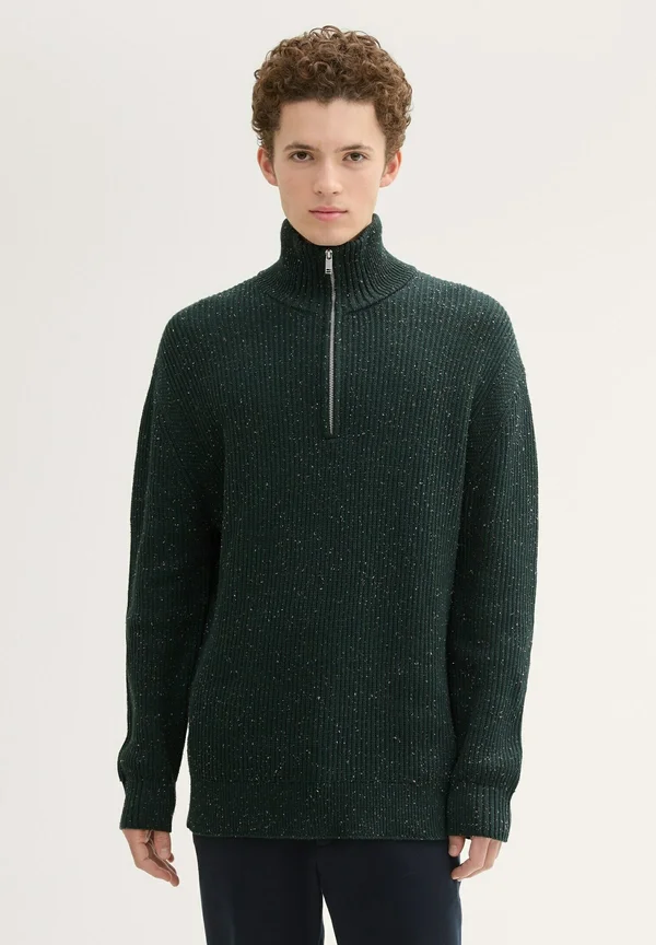 TROYER MIT STRUKTUR - Strickpullover - green colorful neps