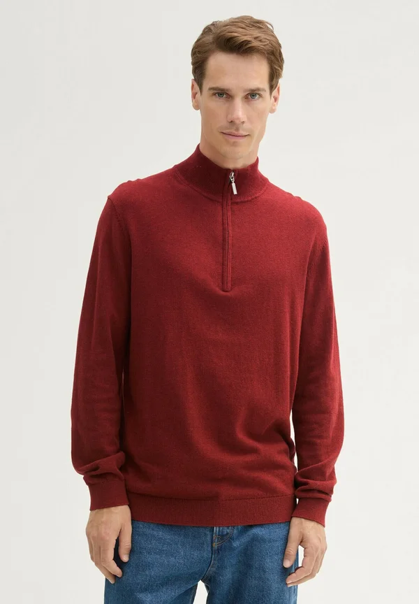 TROYER - Strickpullover - burgundy dark red melange