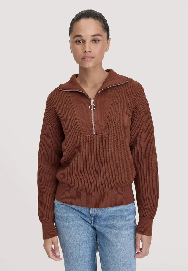 TROYER - Strickpullover - dunkles rost