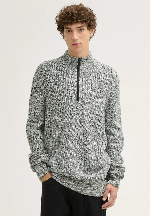 TROYER - Strickpullover - white black structure mix