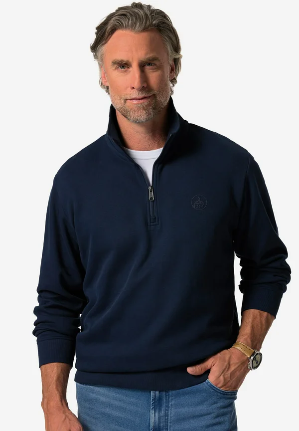 TROYER ZIPPKRAGEN - Strickpullover - dark blue