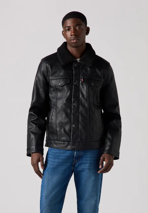 TRUCKER COLLAR - Kunstlederjacke - black