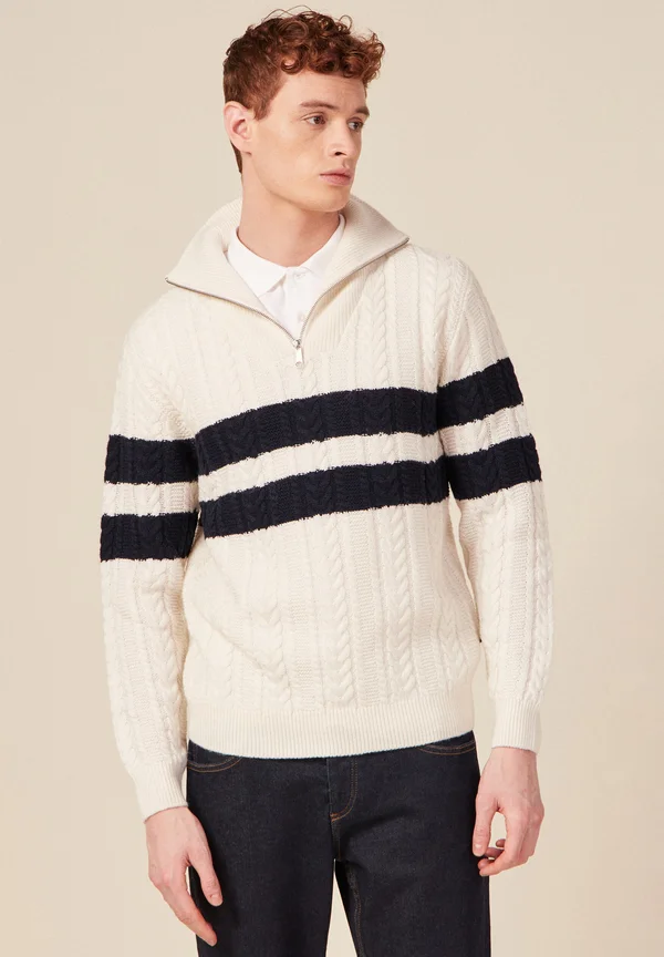 TRUCKER-KRAGEN - Strickpullover - ecru