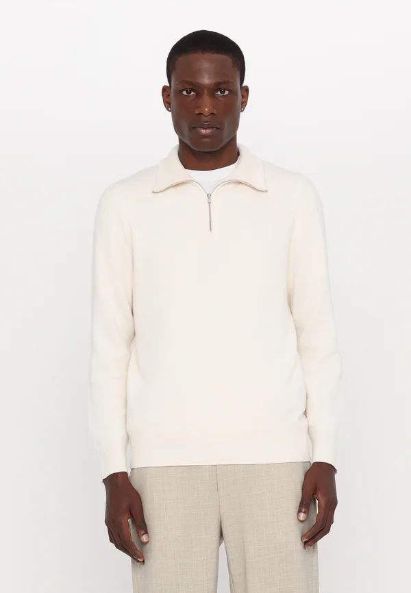 TRUCKER ZIP - Strickpullover - ecru
