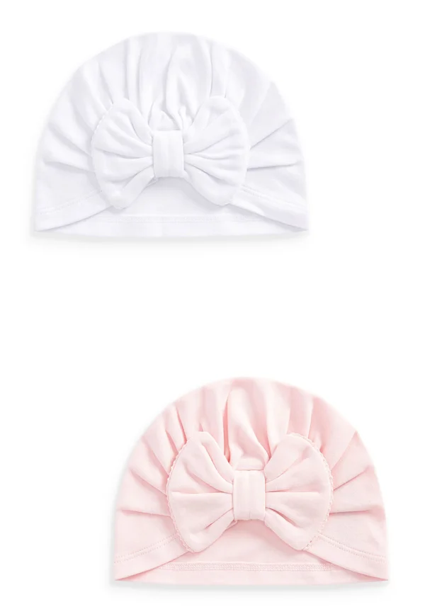 TURBAN 2 PACK  - Mütze - pink white big bow