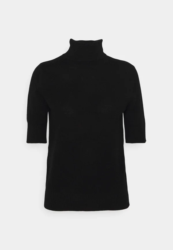 TURTLE NECK SHORT SLEEVE - Strickpullover - black