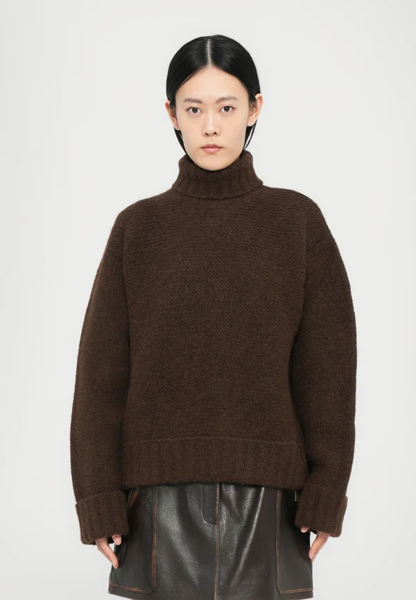 TURTLE NECK - Strickpullover - chocolate